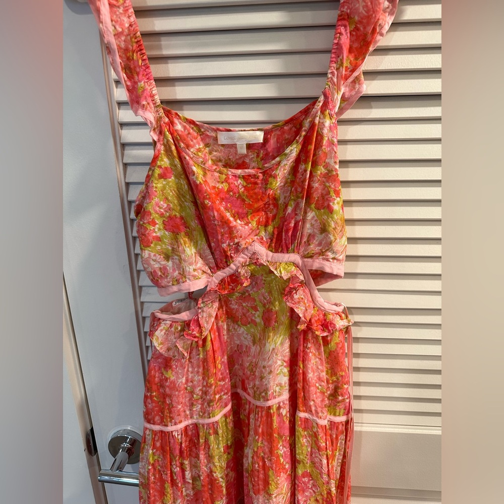 LoveShackFancy Madsen Floral Maxi Dress With Cut Outs - Picture 12 of 16
